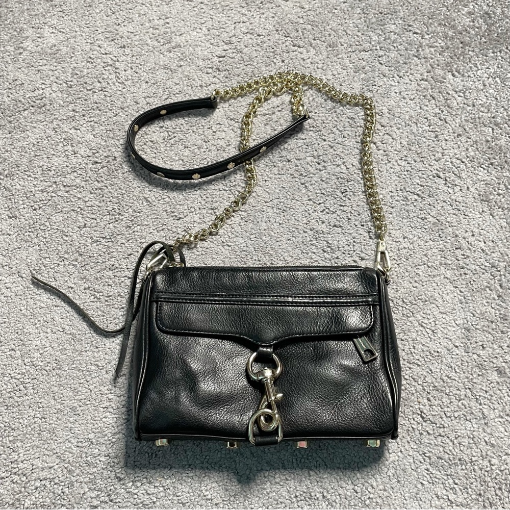 Rebecca Minkoff MAC Crossbody Black Soft Leather With Gold Hardware $262